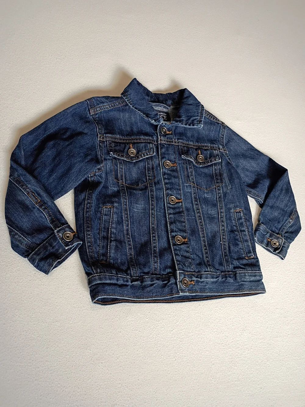The Children's Place Kids Dark Blue Denim Jean Jacket Size 4T Classic Trucker